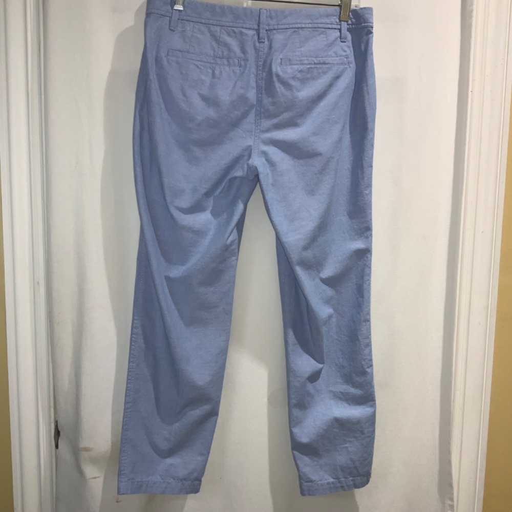 Talbots Relaxed chino pants Sz 6P chambray cotton pockets zip / button - Picture 6 of 9